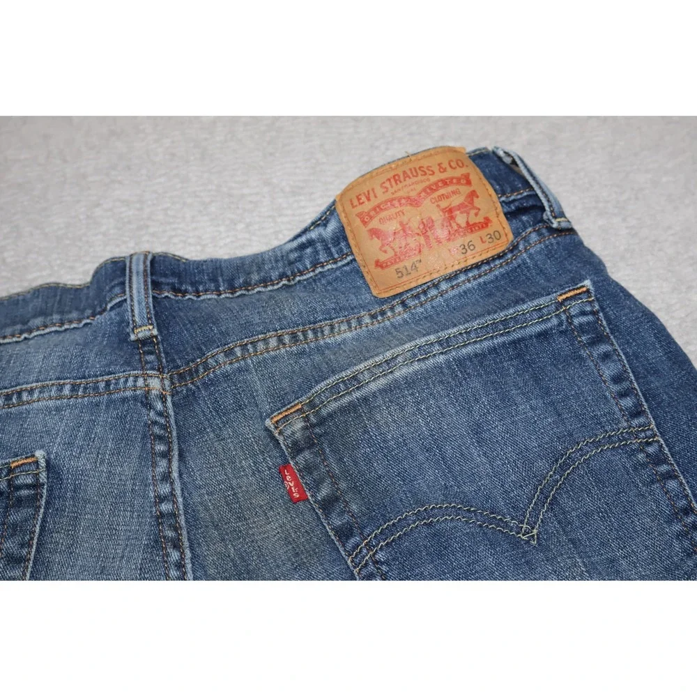 Levi;s 541 Strauss & Co Jeans Mens 36x30 Blue Straight Fit Stretch Denim